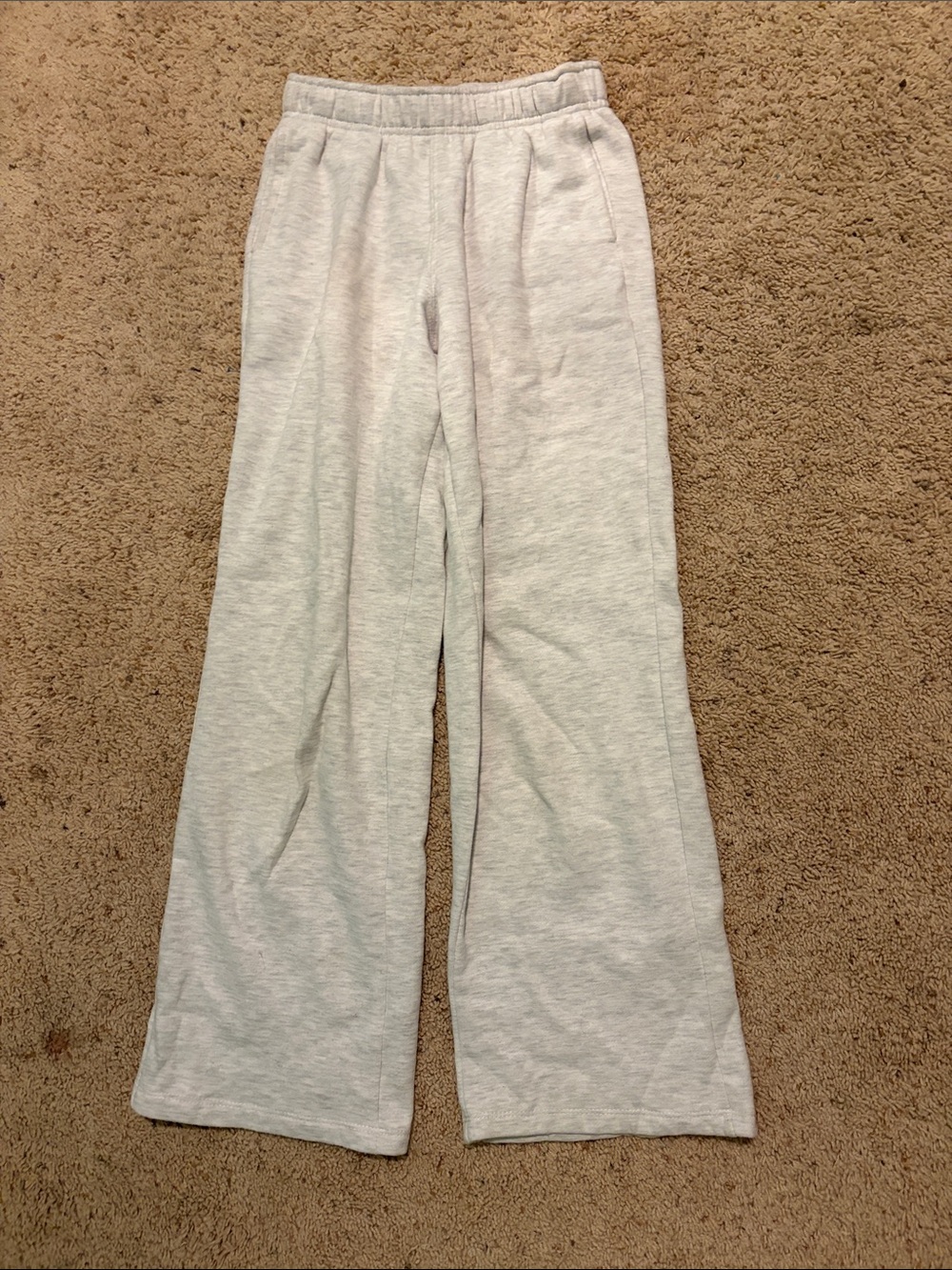Ultra Flirt Light Gray Wide-Leg Sweatpants